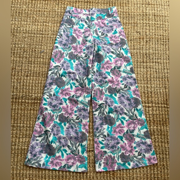 For Love and Lemons Tamara Floral Wide leg Jeans size L - Picture 4 of 5